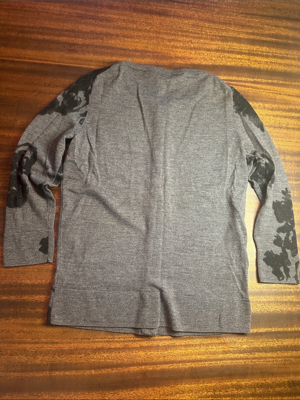 Talbots Gray Cardigan with Black Floral Print - Picture 8 of 8